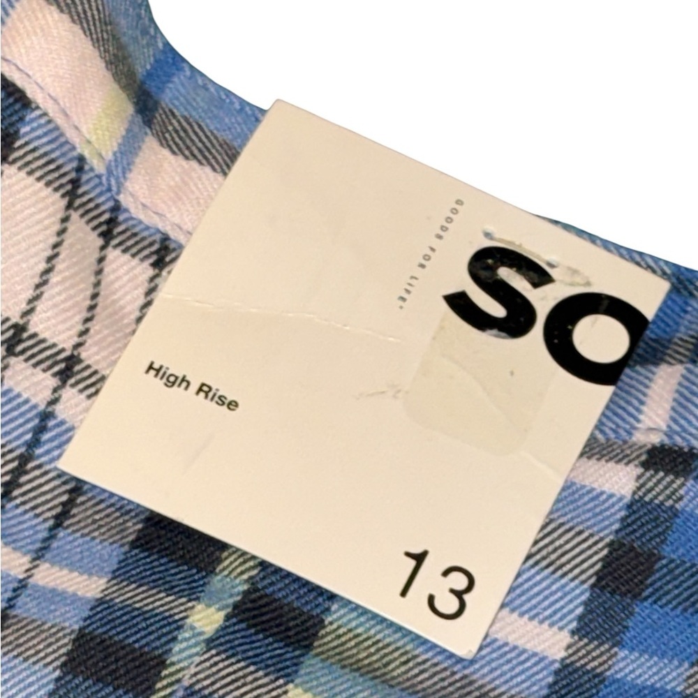 NEW SO Goods for Life Plaid Mini Skirt – Size 13 Juniors – Navy Pink Yellow - Picture 6 of 10